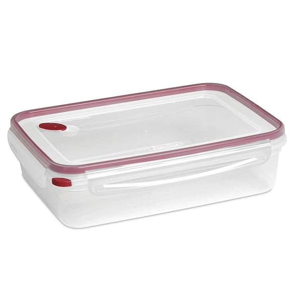 Storage Plus 4-cup Square Glass Food Storage Container with Red Lid
