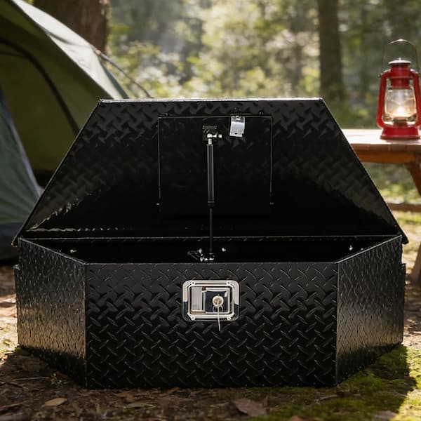 32 Gal. Black Aluminum Deck Box