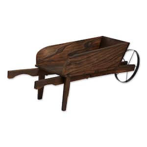 33 in. x 9.75 in. x 11.25 in. Country Flower Cart Wood Planter