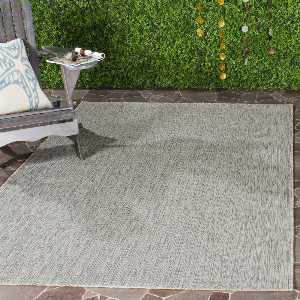 Elegant Gray Synthetic 9' x 12' Easy-Care Rectangular Area Rug