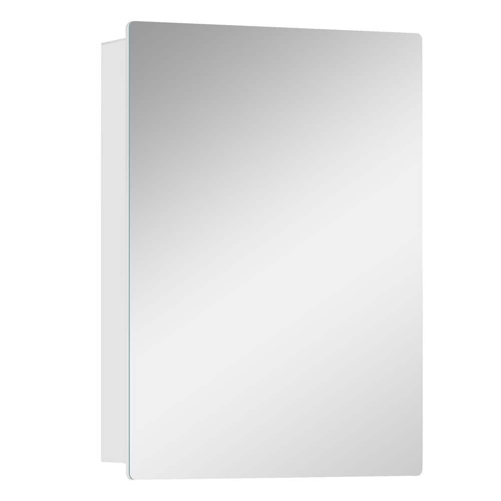 Tiva 14 in. W x 24 in. H Rectangular Aluminum Medicine Cabinet with Mirror, Reversible Door for RVs, White price history on PriceWatchPro