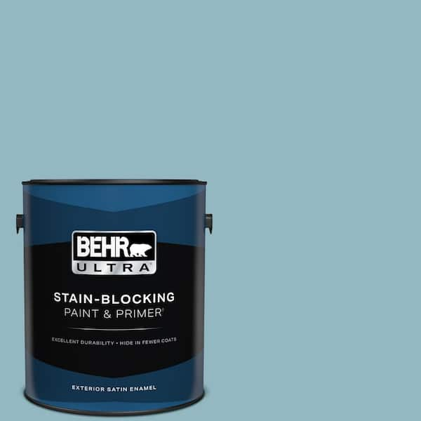 BEHR ULTRA 1 gal. #PPU13-09 Tahoe Blue Satin Enamel Exterior Paint & Primer