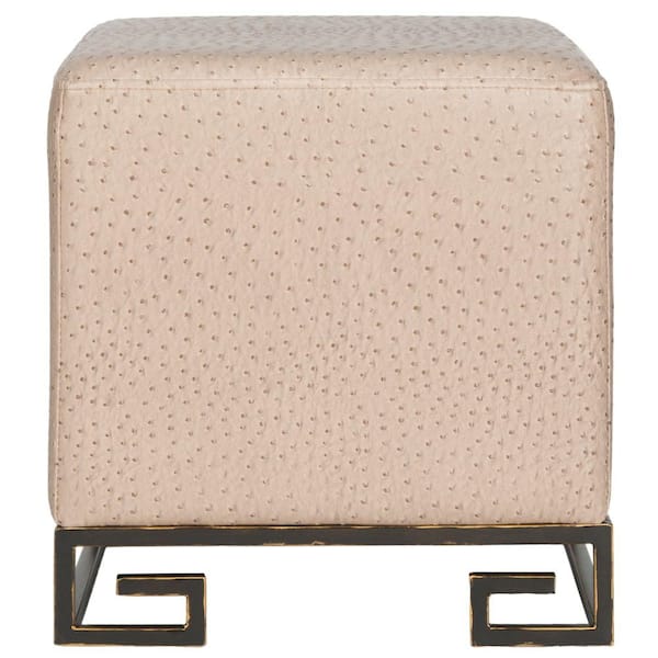 SAFAVIEH Matthias Beige/Dark Brown Ottoman