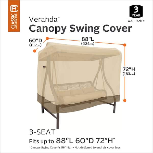 Classic Accessories Veranda 3 Seater, Ravenna Patio Canopy Swing Cover