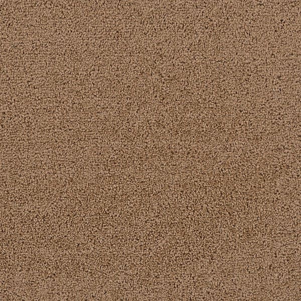 Caring Beige-Fawn-Brown 12 ft. 16 oz. Polyester Texture Full Roll Carpet (1199 sq. ft. /Roll)