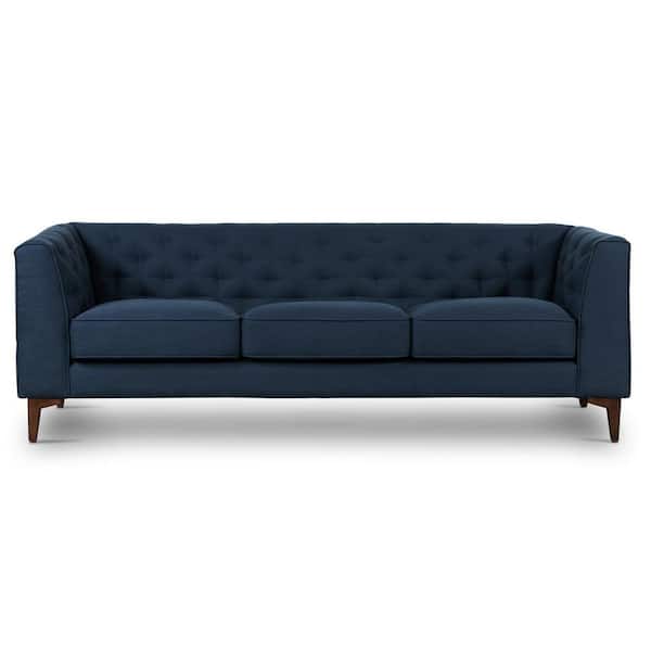 Poly and Bark Essex 89 in. Navy Blue Fabric Straight Sofa
