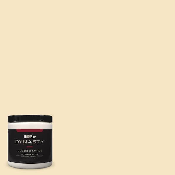 BEHR DYNASTY 8 oz. #330C-2 Lightweight Beige Matte Stain-Blocking Interior/Exterior Paint and Primer Sample