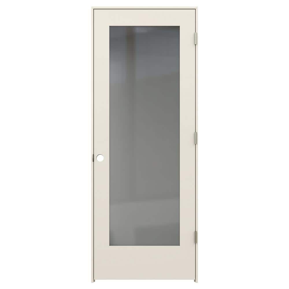 JELD-WEN 30 in. x 80 in. Tria Primed Left-Hand Mirrored Glass Molded ...