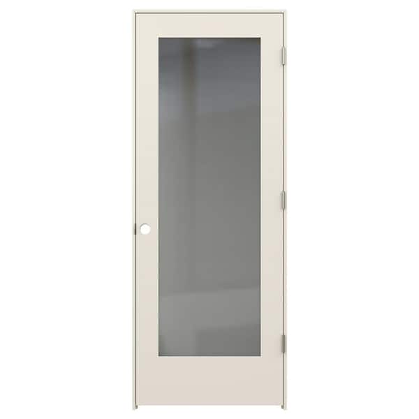 JELD-WEN 30 in. x 80 in. Tria Primed Left-Hand Mirrored Glass Molded Composite Single Prehung Interior Door