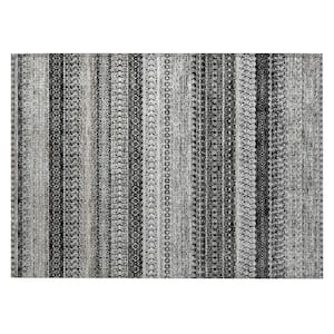 Chantille ACN576 Black 1 ft. 8 in. x 2 ft. 6 in. Machine Washable Indoor/Outdoor Geometric Area Rug