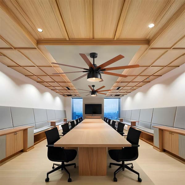 52 in. Indoor Farmhouse Black Ceiling Fan with Dual-Finish 8-Blades Reversible DC Motor and Remote Control