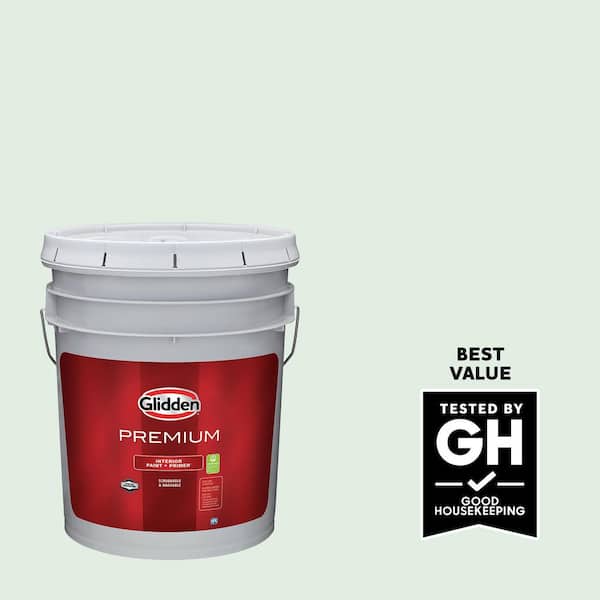Glidden Premium 5 gal. PPG1131-1 Green Whisper Satin Interior Latex Paint