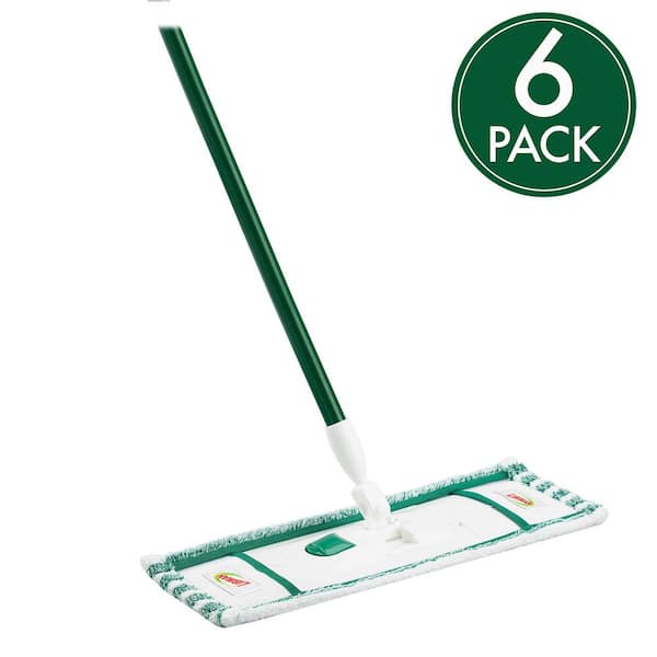 18 in. Microfiber Wet and Dry Flat Mop with 2-Piece Handle (6-Pack)