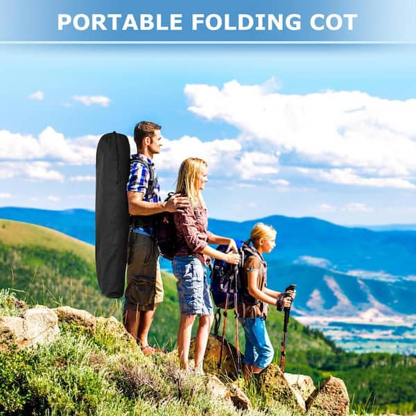 SEEUTEK Folding Camping Cot, 800 lbs. Heavy-Duty Outdoor Bed