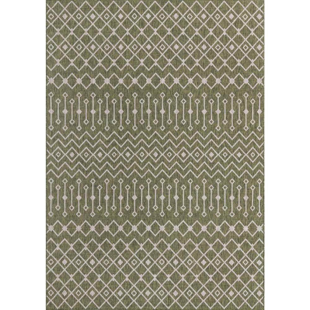 Unique Loom Outdoor Trellis Green 10 ft. x 14 ft. 1 in. Tribal Trellis