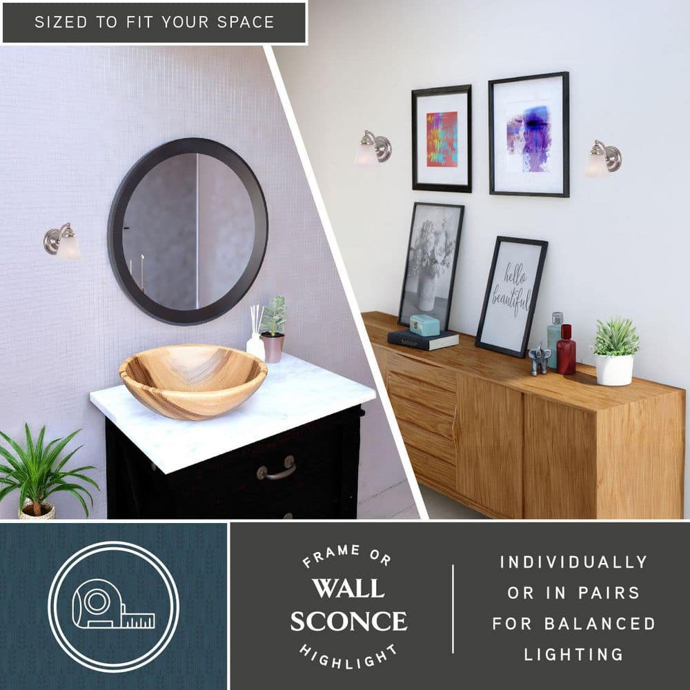 Brushed Nickel Alabaster Glass Vanity Wall Sconce