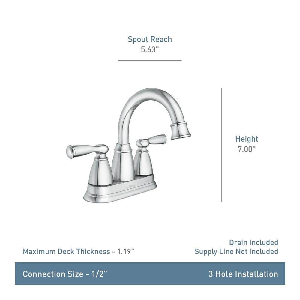 Matte Black High Arc Double Handle Centerset Bathroom Faucet