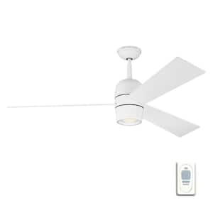 Alba 60 in. Integrated LED Indoor Matte White Ceiling Fan with Light Kit and Remote Control