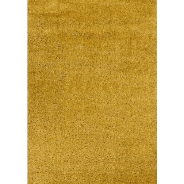 Yellow 8 ft. x 11 ft. Woven Solid Color Rectangle Indoor Area Rug