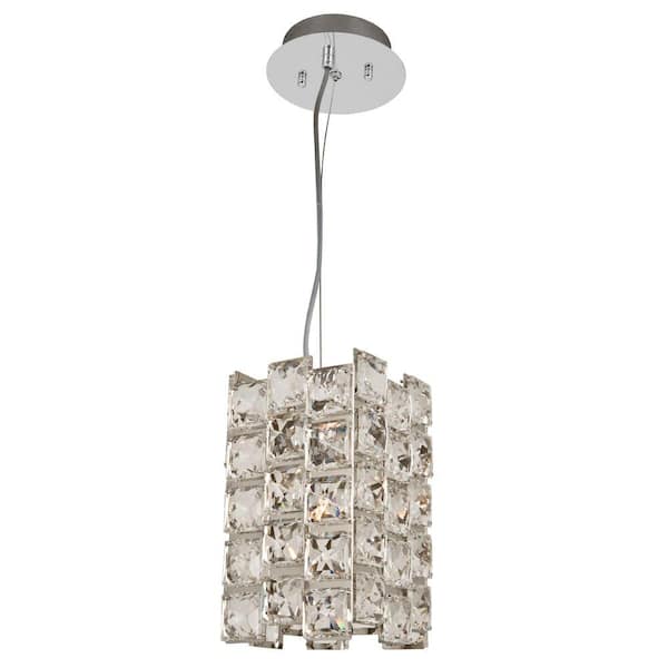 Decor Living 1-Light Chrome Crystal Mini-Pendant