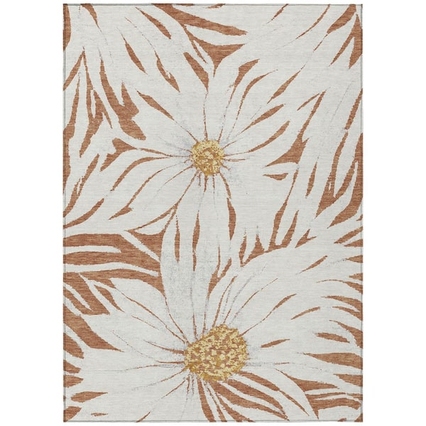 Chantille Machine Washable Indoor/Outdoor Abstract ACN2263 Copper 2 ft. 6 in. x 3 ft. 10 in. Area Rug