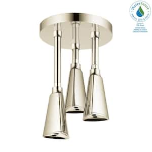 Zura 1-Spray Patterns 1.75 GPM 9 in. Ceiling Mount Fixed Shower Head with H2Okinetic in Polished Nickel