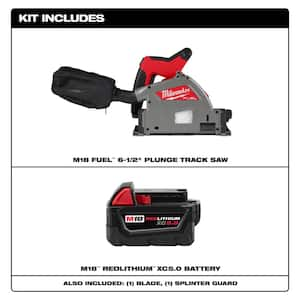 M18 FUEL 18V Lithium-Ion Cordless Brushless 6-1/2 in. Plunge Cut Track Saw w/5.0 Ah Battery