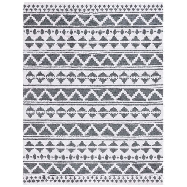 Augustine 8 ft. x 10 ft. Ivory/Gray Contemporary Chevron Area Rug