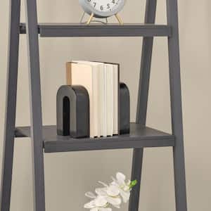 Black Marble Minimalistic Arched Bookends (Set of 2)