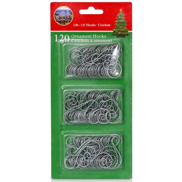 R N' Ds Metal Tree Ornament Hooks - Silver - 120 Pack