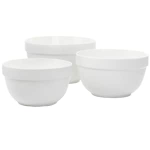 Everyday 3-Piece Ceramic Mixing Bowl Set in White