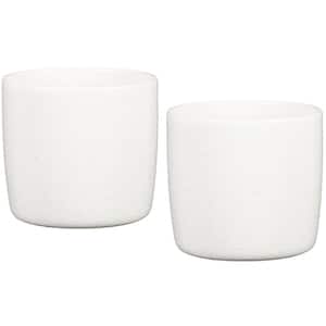 8.3 in. (21CM) 900 Solido Perla White Ceramic Pot Twin Pack