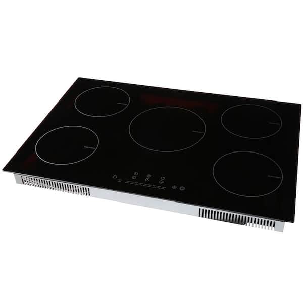 SKYSHALO Electric Cooktop, 5 Burners, 30 in. Induction Stove Top, Built-in Magnetic Cooktop 9200 W, 9 Heating Level Burner