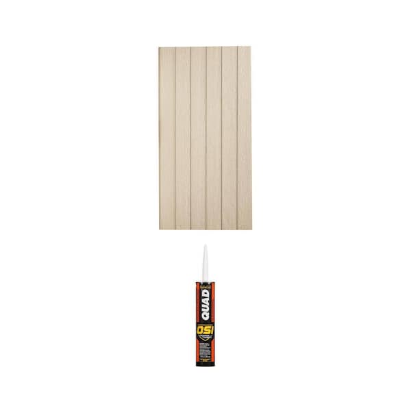 LP SmartSide Cedar 3/8 in. x 4 ft. x 8 ft. Siding and QUAD Advanced 10 oz. Beige #455 Caulk