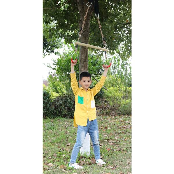 Lelly Q Children Hanging Ring Kids Trapeze Swing Bar with Rings with Hanging Ropes A Pair of Adjustable Plastic Children Swing Gym Fitness Exercise Sports Hanging Ring for Children Kids 