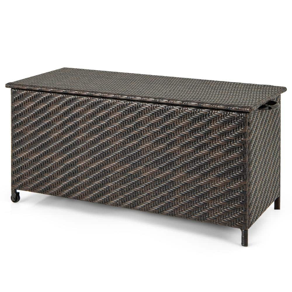 85 Gallon Outdoor Storage Box with Removable Liner, Universal Wheels and Lockable Lid for Patio, Brown price history on PriceWatchPro