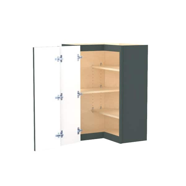 Franklin 24 in. W x 24 in. D x 36 in. H Assembled Plywood Wall Kitchen Corner Cabinet in Verdant Green with Shelves