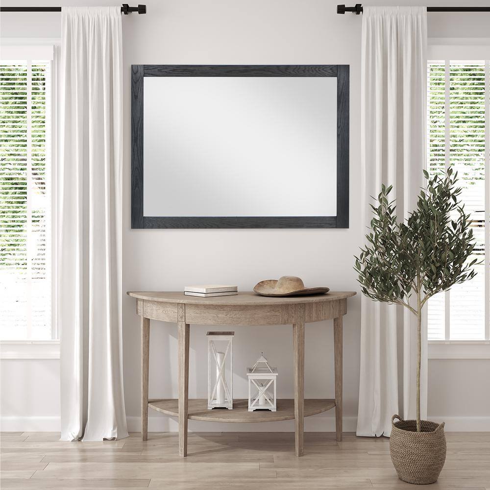 Ivy 48" Rectangular Dark Wood Bathroom Wall Mirror