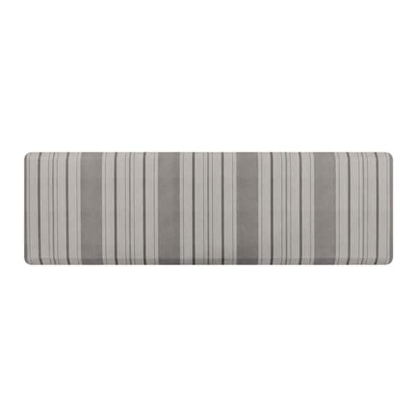 Bungalow Flooring Sole Comfort Ticking Stripes 22 in. x 72 in. Light Grey Anti-Fatigue Comfort Mat