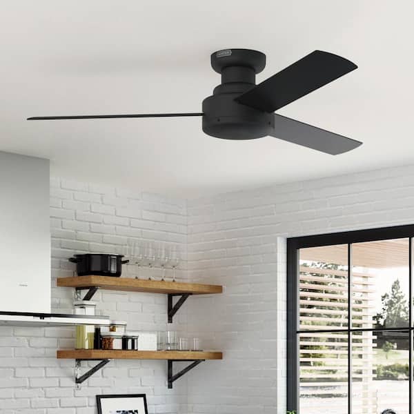 Presto 52 in. Indoor Ceiling Fan in Matte Black with Wall Control Included For Bedrooms