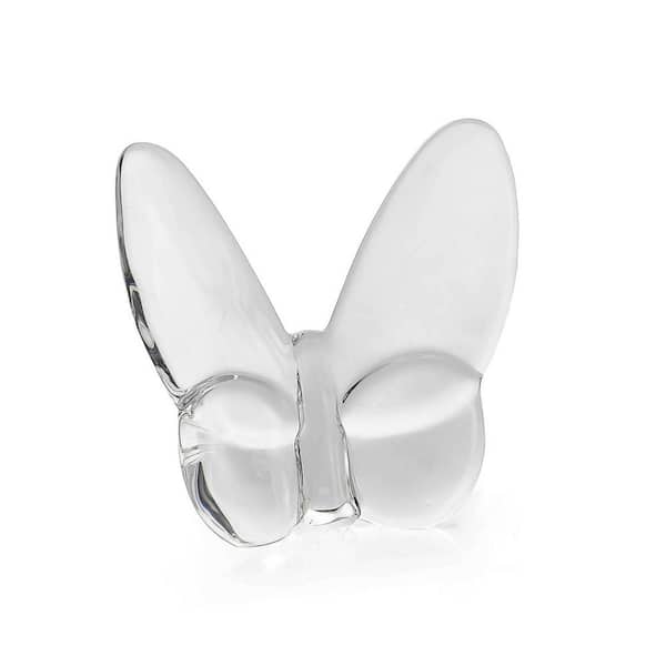 HomeRoots Clear 2.5 in. x 2.5 in. Butterfly Crystal Figurine Tabletop Sculpture