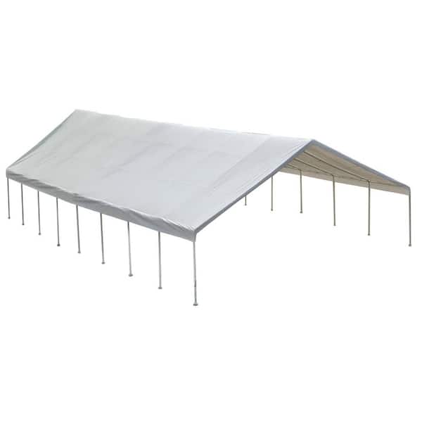 ShelterLogic 30 ft. W x 50 ft. D Ultra Max Industrial Canopy in White with Steel Frame and Best-in-Class Swedged Pipes