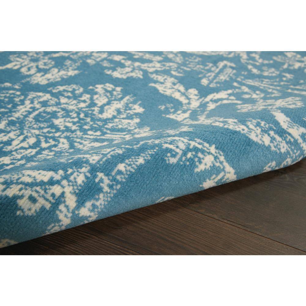 Hand-Knotted Blue Synthetic Rectangular 5' x 7' Area Rug