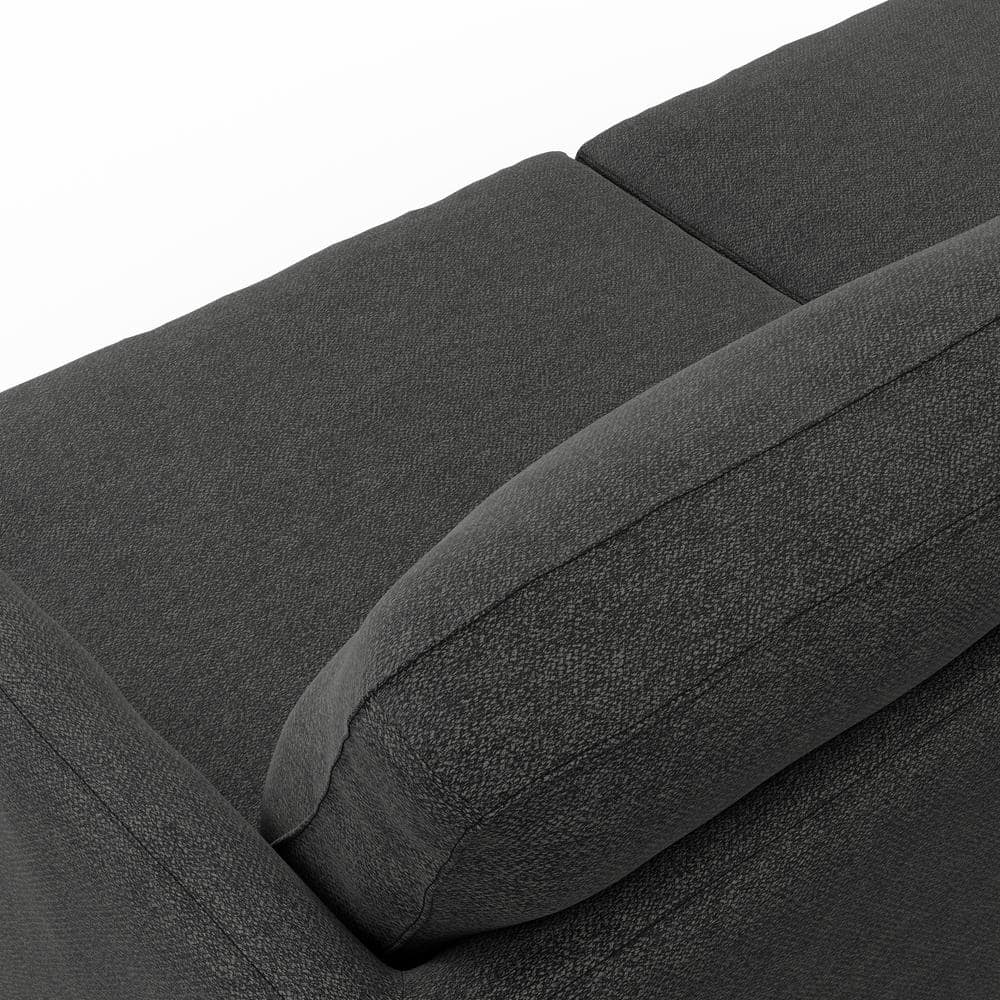 Charcoal Grey 90-Inch Fabric Lawson Sofa with Wood Legs