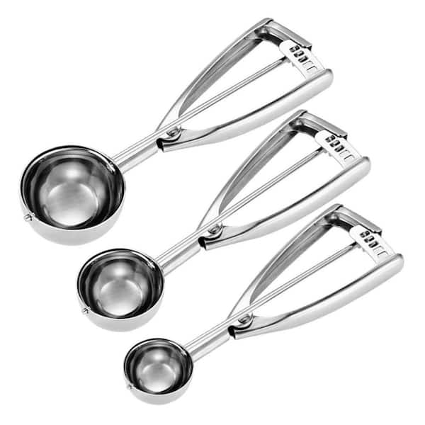 Cookie Scoop Set-Small/1 Tbsp, Medium/2 Tbsp, Large/3 Tbsp Set of 3 Stainless Steel Melon Baller Scoop Ice Cream
