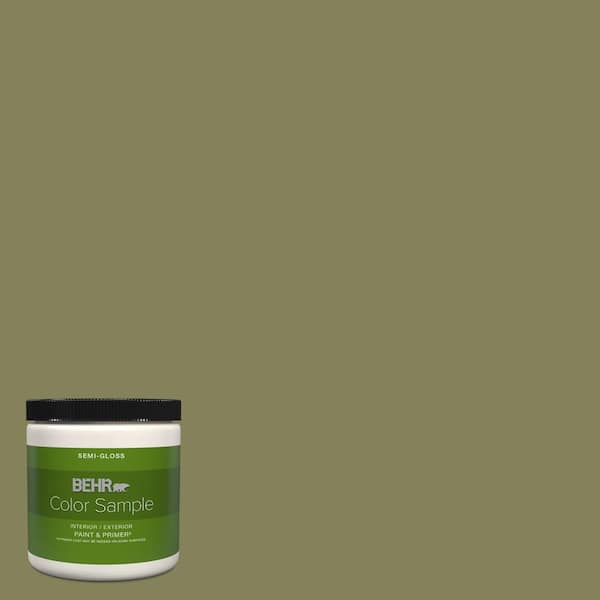 BEHR PREMIUM PLUS 8 oz. #PMD-47 Martini Olive Semi-Gloss Interior ...