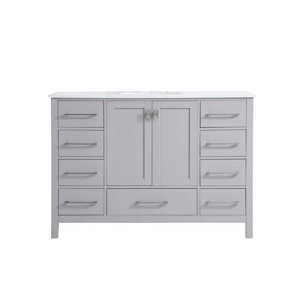 Timeless Home 48 in. W x 22 in. D x 34 in. H Single Bathroom Vanity in Gray