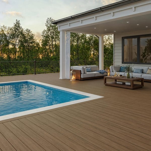 Summit 1 in. x 6 in. x 16 ft. Boulder Brown Square Edge Composite Deck Board