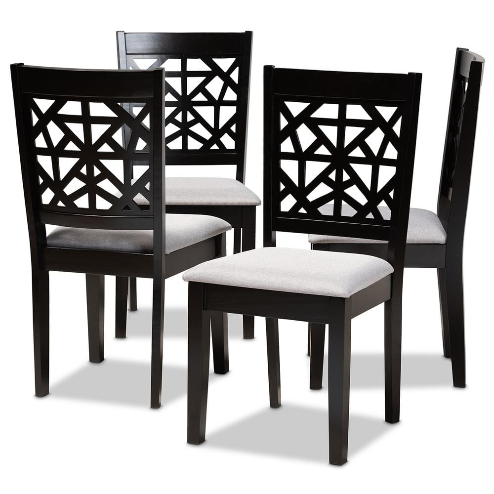 Jackson Grey and Espresso Brown Fabric Dining Chair (Set of 4)
