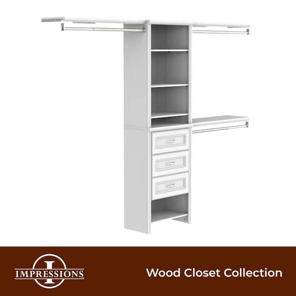 Impressions Basic Plus 60 in. W - 120 in. W White Wood Closet System